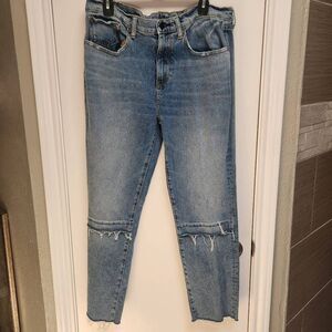 Hale  Nico Sweetheart Boyfriend Denim Cut Seams Blue Jeans 31 Waist (5111)